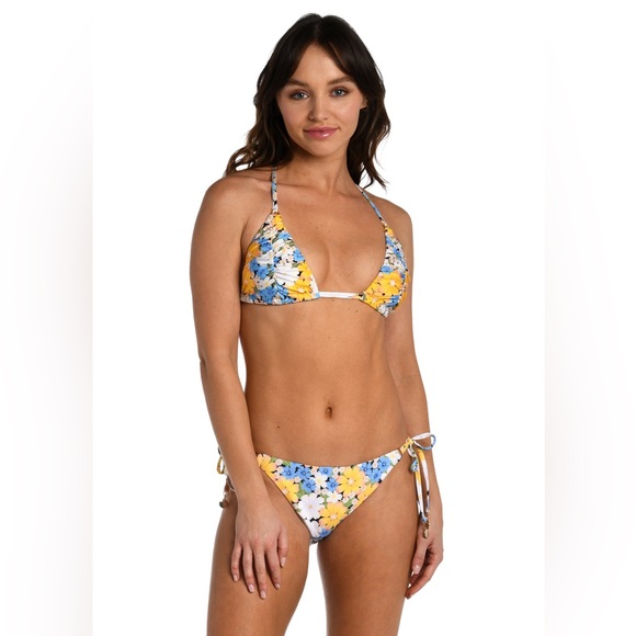 Sunshine 79 Daisy Daze Halter Triangle Top & Side Tie Hipster Bottom - Picture 1 of 8